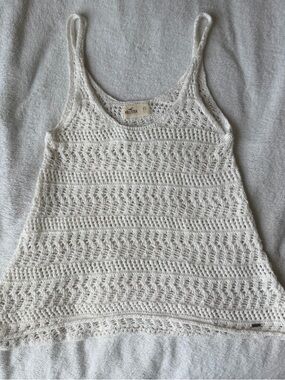 Hollister Ivory Open-Knit Tank Top